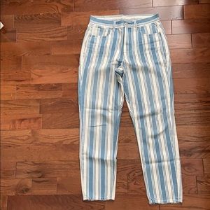 American Eagle Blue & White Stripped Jeans